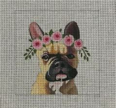 French Bulldog w/Floral Crown