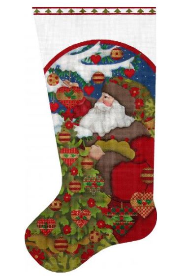 Forest Santa Tree Stocking