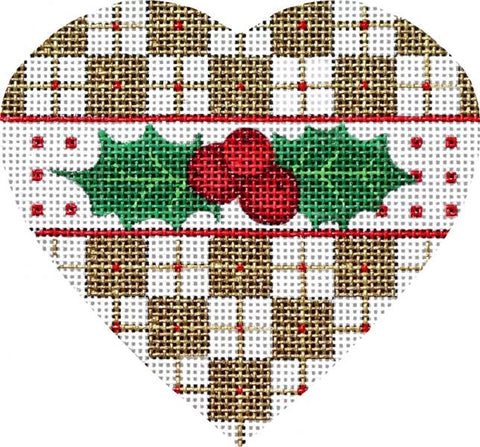 Cross Square Holly Heart