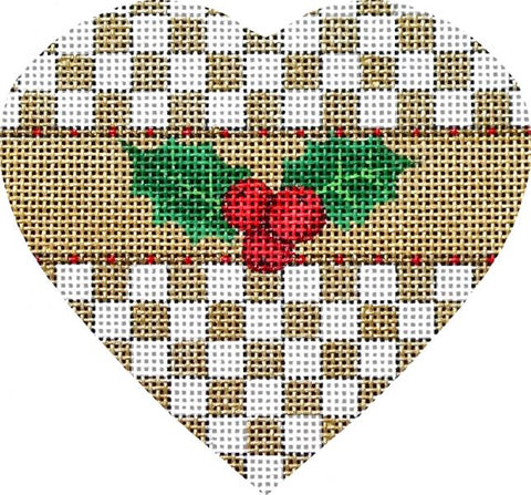 Checkered Holly Heart
