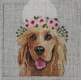 Golden Retriever w/Floral Crown