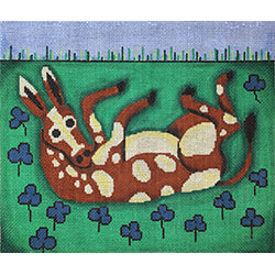 Spotted Donkey Rolling Over