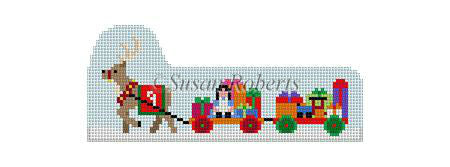 Santa Village - Prancer Pulling Toy Wagons