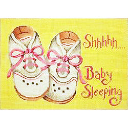 Shhh... With Baby Girl Shoes Sign 