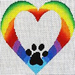 Rainbow Heart w/Paw Print