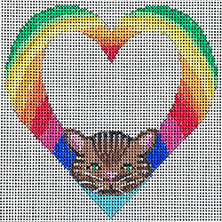 Rainbow Heart w/Kitty