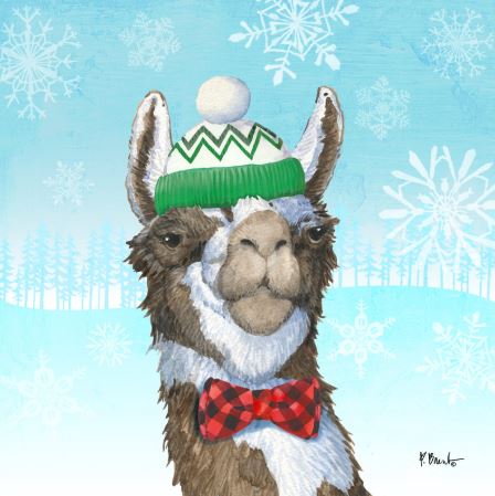 Fa La La Llama I - Green/White Hat