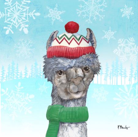 Fa La La Llama II - Red/White/Green Hat