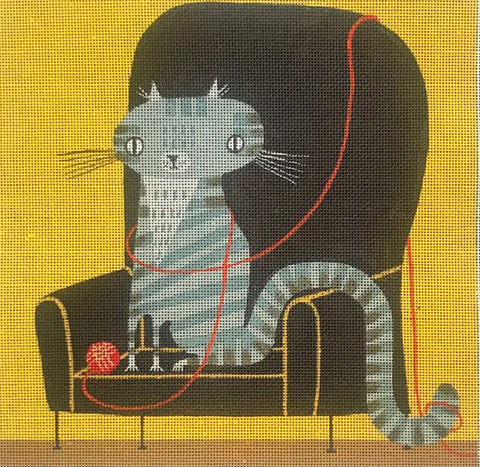 Seated Gray Tabby