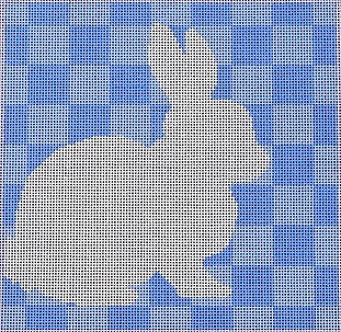 Bunny Stencil Blue/Checks