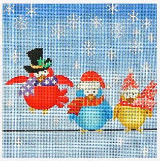 Christmas Birds on a Wire