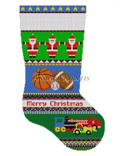 Bold Stripe Sport Balls and Trucks stocking 