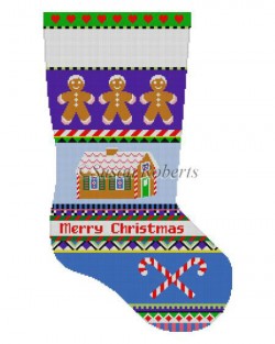 Bold Stripe Gingerbread Stocking