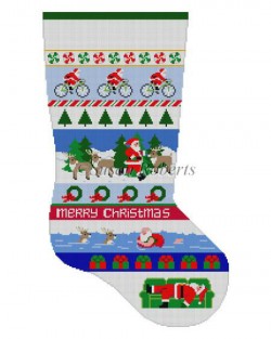 Triathlon Santa Stripe Stocking