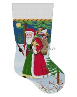 Walking Stick Santa Stocking