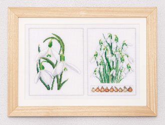 White Flowers (Snowdrops) - Linen