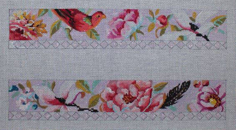 Purse Border Floral w/Bird - 2 Panels