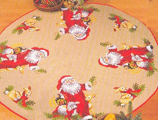 Santa With Animals Tree Skirt