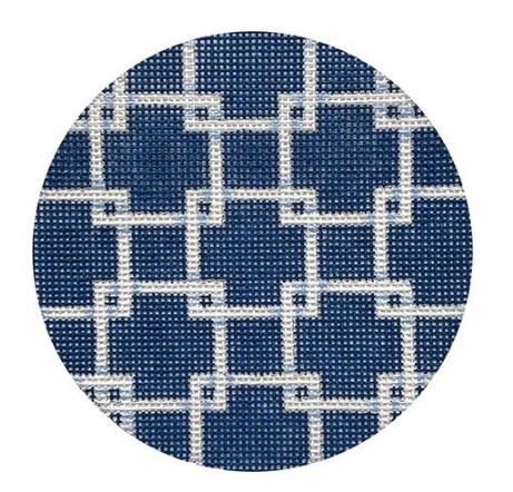 Square Lattice Round - Navy