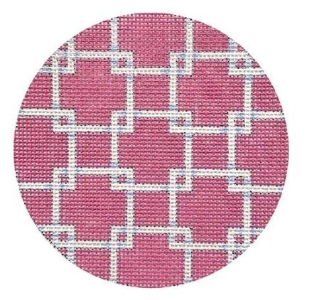 Square Lattice Round - Pink