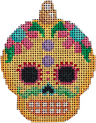 Sugar Skull Ornament/Yellow