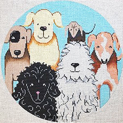 Doggies Collage Round