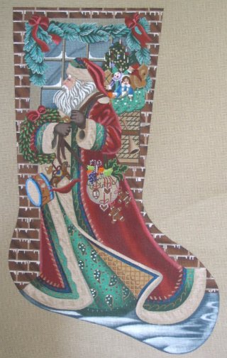 Santa Delivering Stocking - 18ct