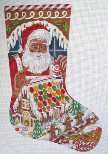 Santa's Gingerbread House Stocking - 13ct