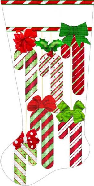 Classic Candy Cane Stocking - 18 mesh