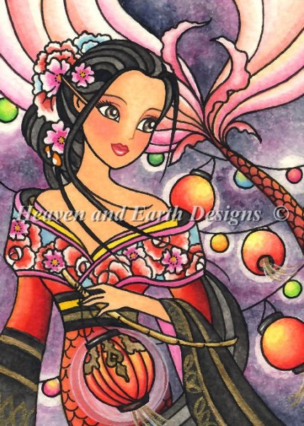 Kimono Lantern Mermaid - Quick Stitch