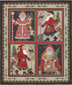 Woodland Santas Pillow - 18ct