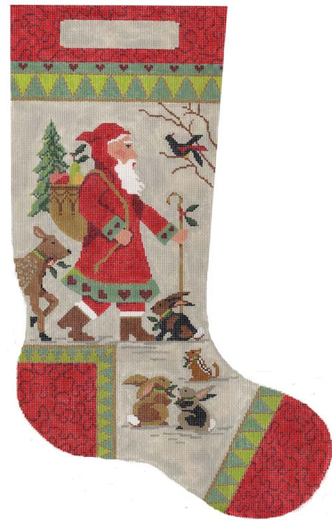 Woodland Santa Stocking