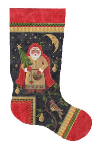 Noel Santa and Partridge Stocking