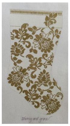 Karens Gold/Ivory Damask Stocking