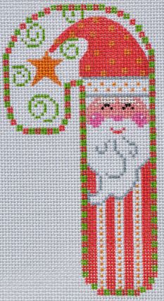 Checkered Santa Candy Cane