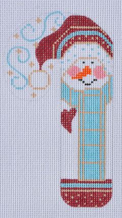 Maroon Heart Snowman Candy Cane