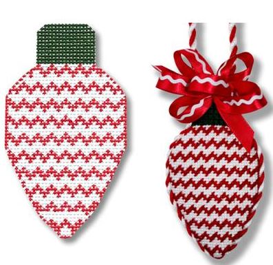 Light Bulb - Red/White Wave