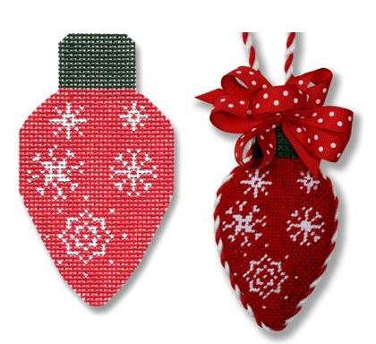 Light Bulb - Red/Snowflakes 