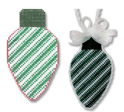 Light Bulb - Green/White Ticking