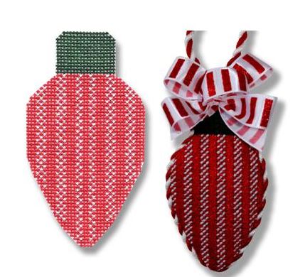 Light Bulb - Red/White Stripes