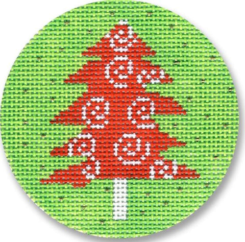 Red Tree on Green