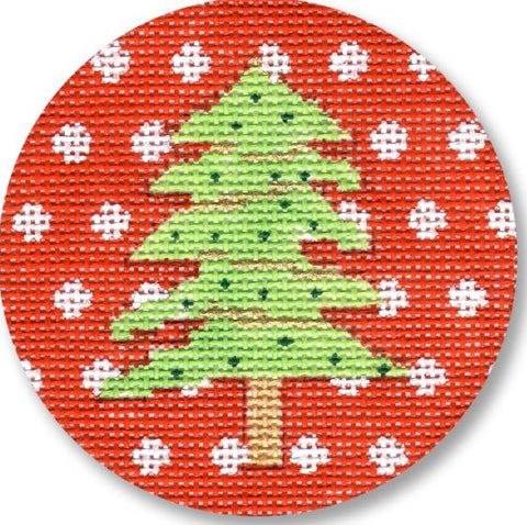 Green Tree on Red