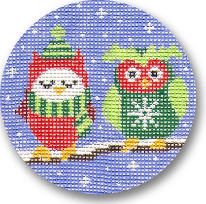 Two Owls on Branch