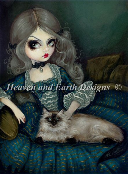 Princess with a Himalayan Cat