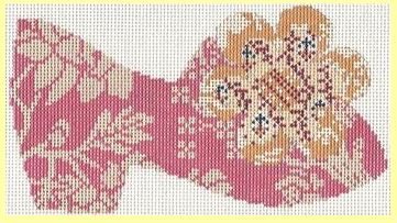 Rose Shoe w/Gold Flower