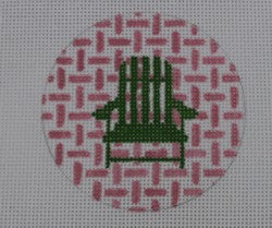 Adirondack Chair on Checks - Green/Pale Pink