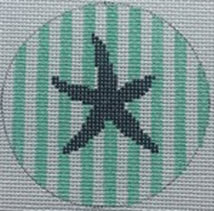Starfish on Stripe - Navy/Seafoam