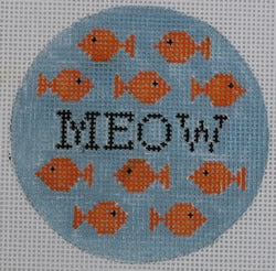 Meow w/Goldfish on blue