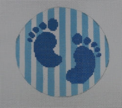 Blue Baby Feet/Blue Stripe