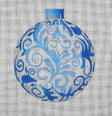 Silver w/Blue Christmas Ball